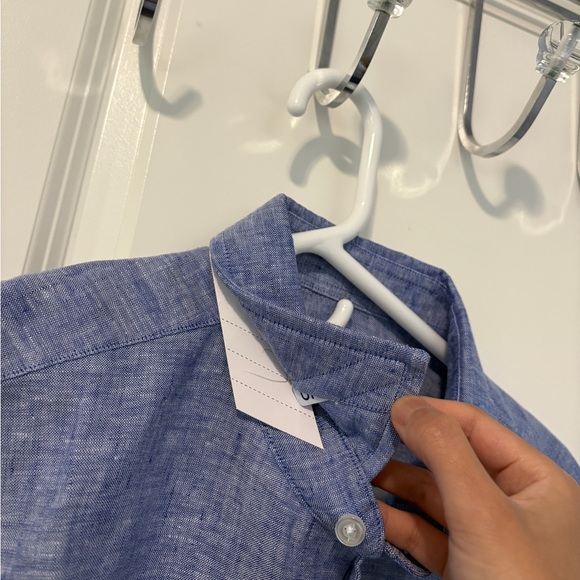 UNTUCKit Cameron Linen Slim Fit Short Sleeve Button Up Shirt Size Medium - Picture 4 of 11